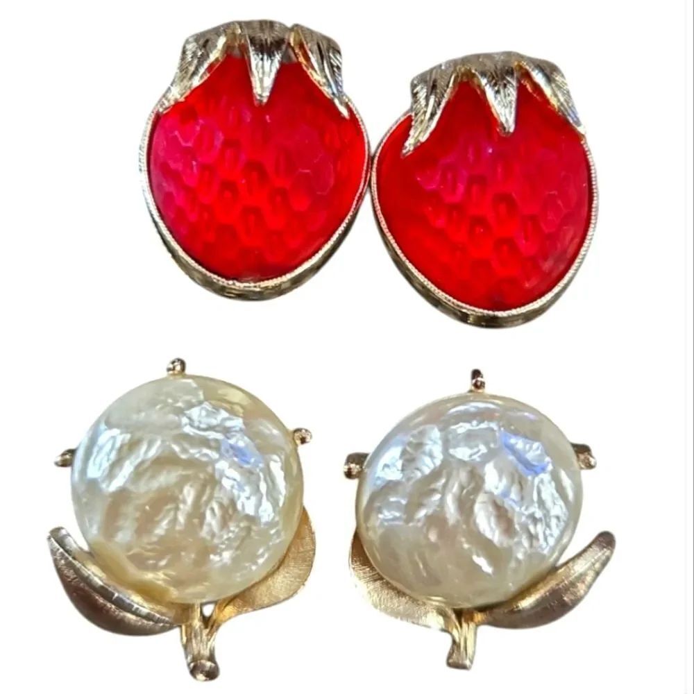 EC VINTAGE SARAH COVENTRY CLIP ON FRUIT EARINGS